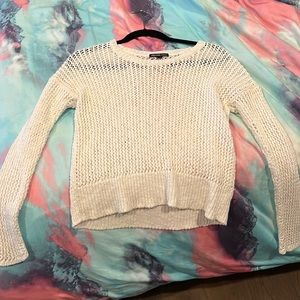 Thrifted crochet summer y2k trendy Pinterest white sweater top